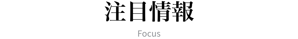 注目情報 Focus